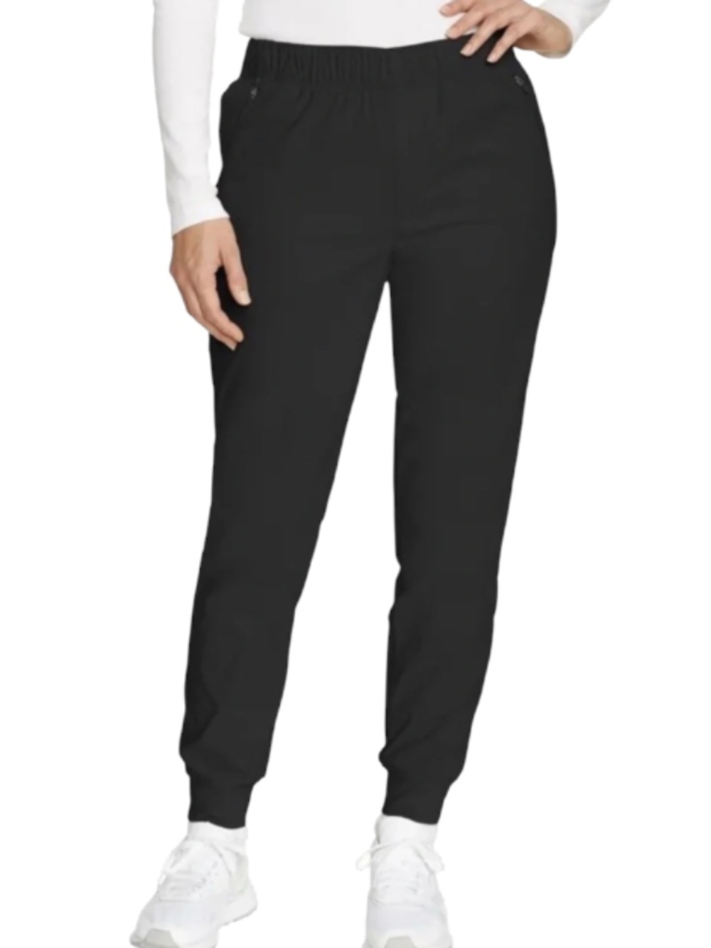 Eddie Bauer Womens Black Fleece Lined Elastic Waist Jogger Pants 8
